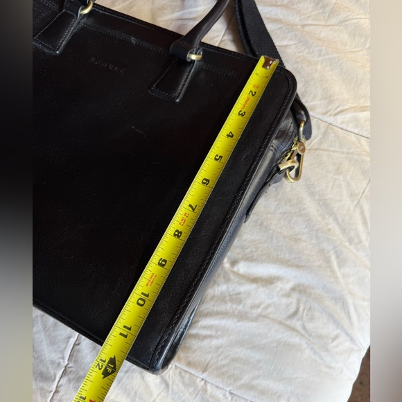 Banuce Leather‎ Messenger Laptop Briefcase Work Bag, Black - Picture 13 of 15